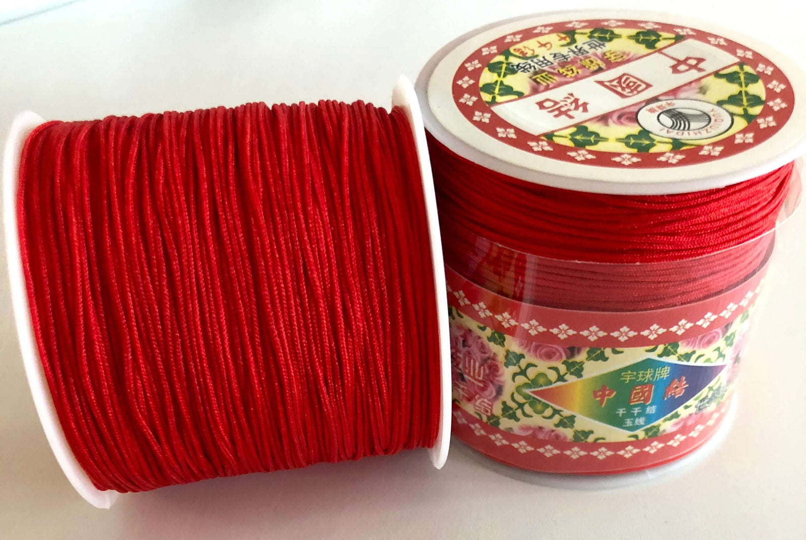 0.8MM Red Knotting Braided Nylon Cord, Shamballa Macrame Beading String-100 Yards