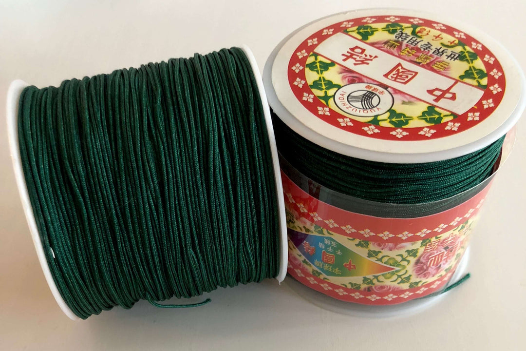 100 Yards -1MM Emerald Green Knotting Braided Nylon Cord, 100 Yards Reel Shamballa Macrame Beading String