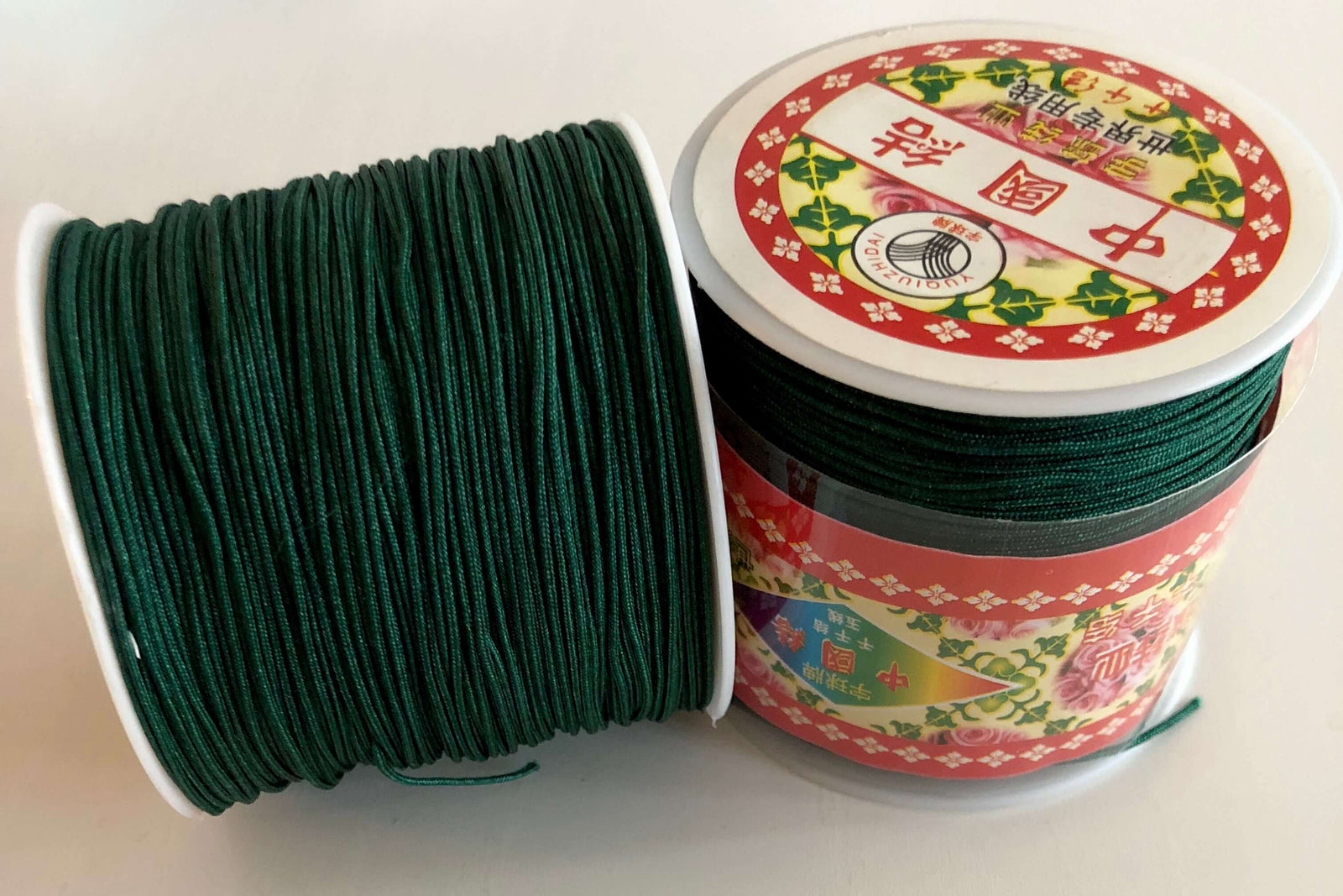100 Yards -1MM Emerald Green Knotting Braided Nylon Cord, 100 Yards Reel Shamballa Macrame Beading String