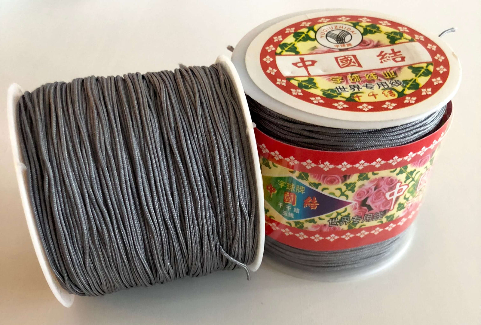 50 YARDS 1MM Grey Knotting Braided Nylon Cord Shamballa Macrame Beading String
