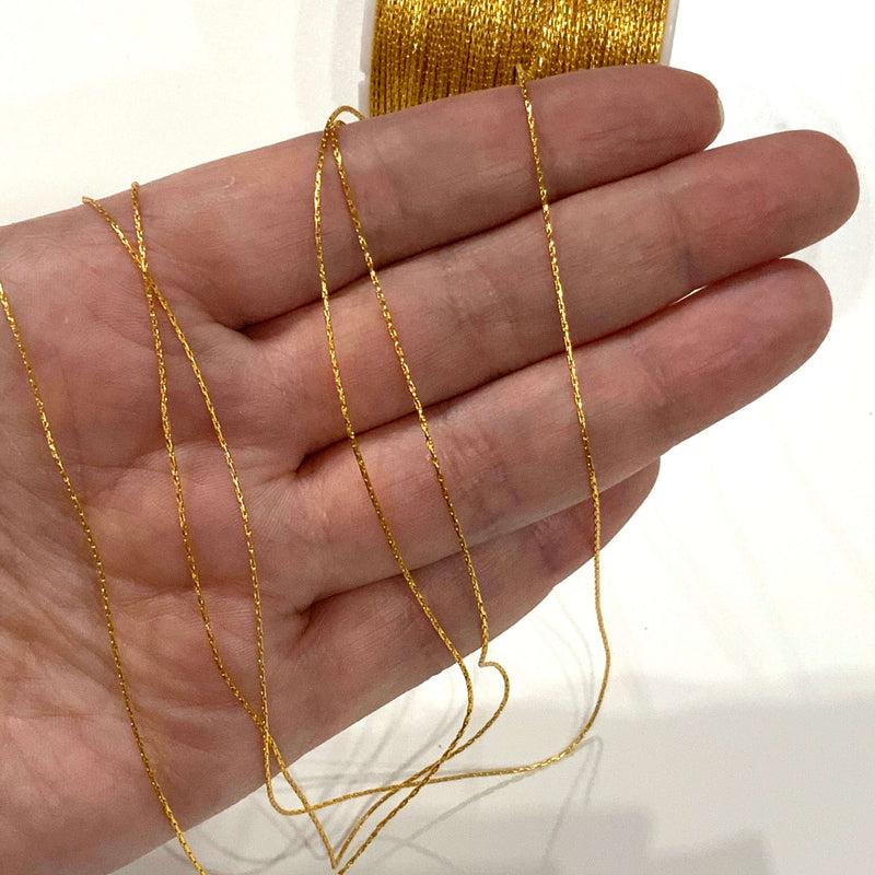 Metre Bulk Gold Plated Cobra Chain 0,6mm, 0,6mm Snake Chain