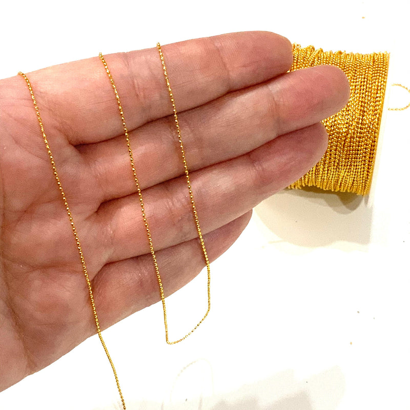 Chaîne à billes plaquée or, chaîne à billes de 0,6 mm