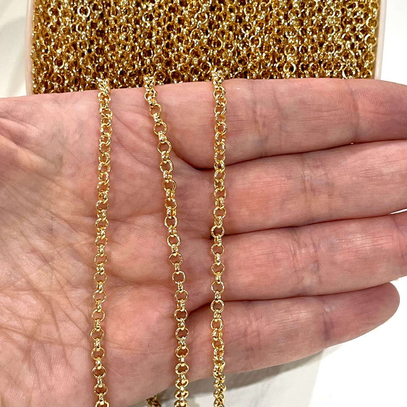 24Kt Gold Plated Belcher Chain, 3MM Gold Plated Belcher Chain