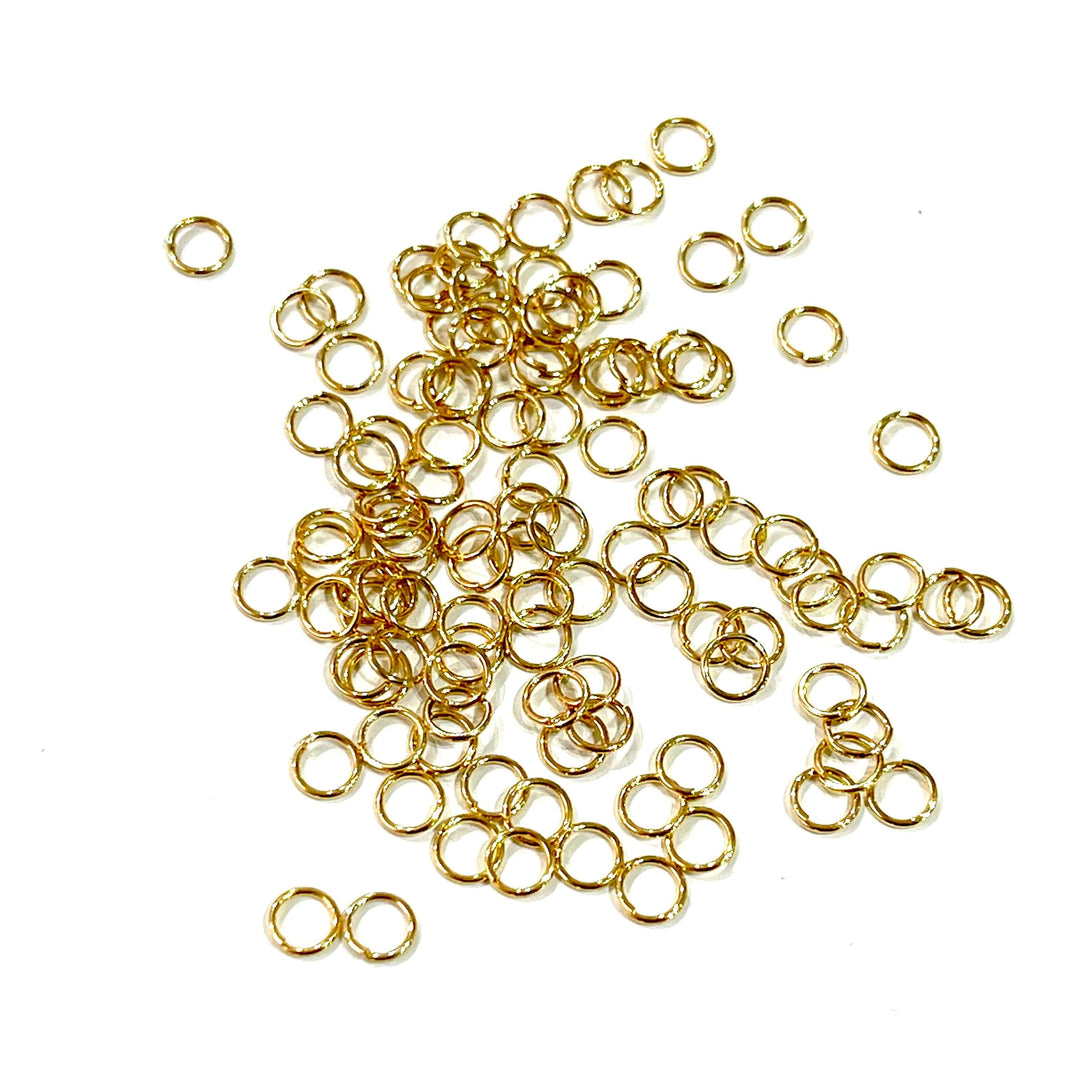 0.5x4mm, 24Kt Gold Plated Jump Rings, 4mm, 24 Kt Gold Plated Open Jump Rings