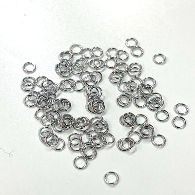 0.5x4mm, Rhodium Plated Jump Rings, 4mm, Rhodium Plated Open Jump Rings£3