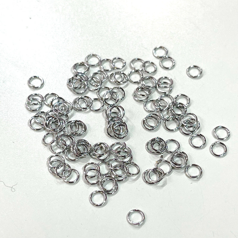 0.5x4mm, Rhodium Plated Jump Rings, 4mm, Rhodium Plated Open Jump Rings£3