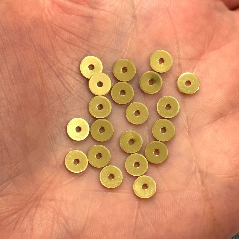 Raw Brass 6mm Rondelle Spacers, 20pcs in a pack