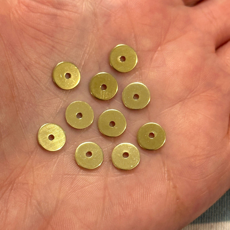 Raw Brass 8mm Rondelle Spacers, 10 pcs in a pack