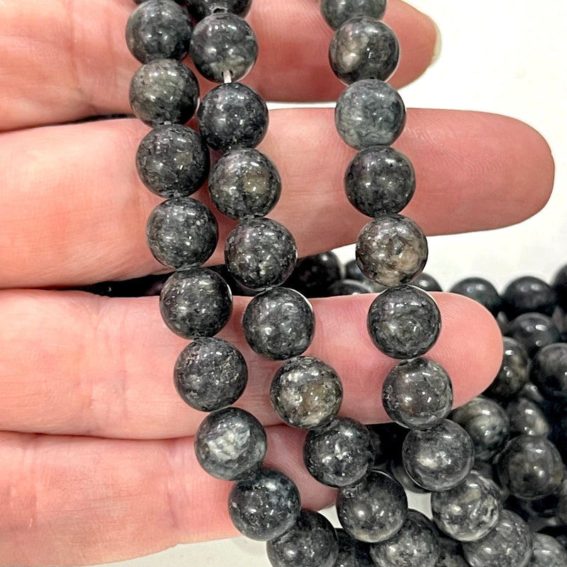 Dc. Perles de jade vert (teint), perles rondes de 8 mm, 15,5 pouces, brin complet, environ 48 perles, trou 1 mm, qualité A