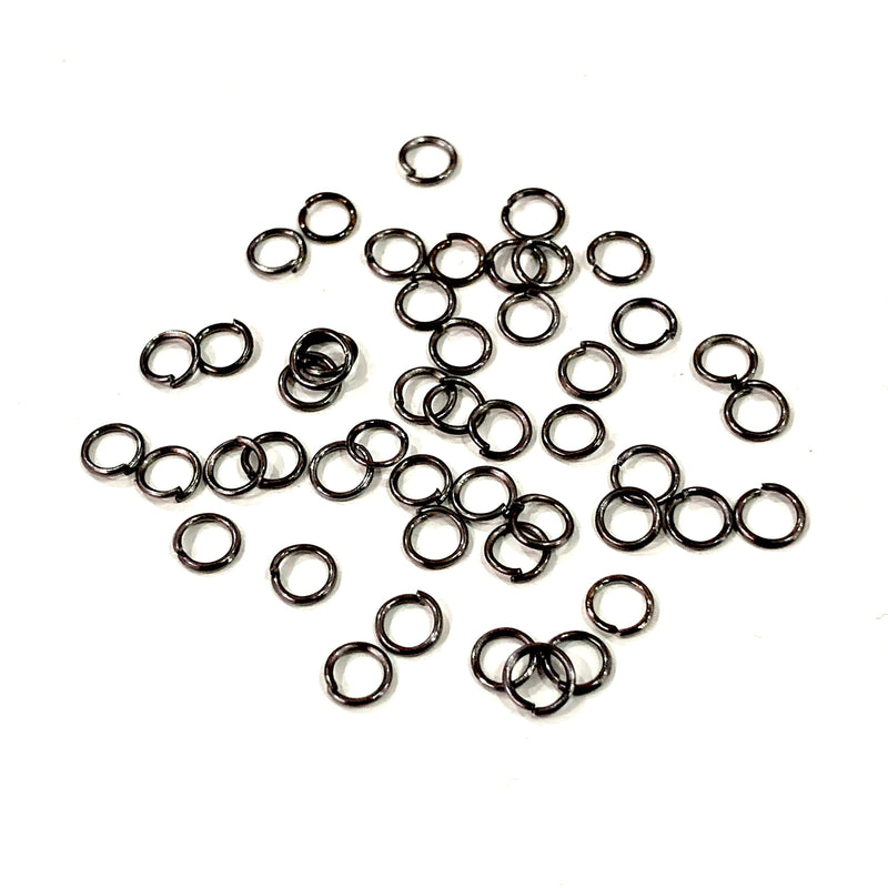 Gunmetal Plated Jump Rings, 3mm Extra Fine Jump Rings, Gunmetal Plated Open Jump Rings