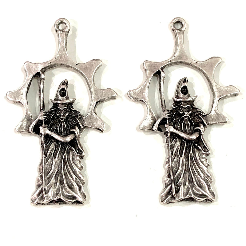 Pendentif de sorcière plaqué argent antique, pendentif de sorcière plaqué argent