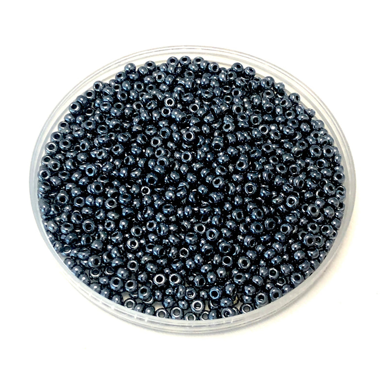 Preciosa Seed Beads 8/0 Rocailles-Round Hole-20 Gr, 49102 Hematite