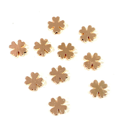 10 Pcs Rose Gold Plated 10mm Clover Charms, 10mm Rose Gold Plated Clover Spacers£2.5