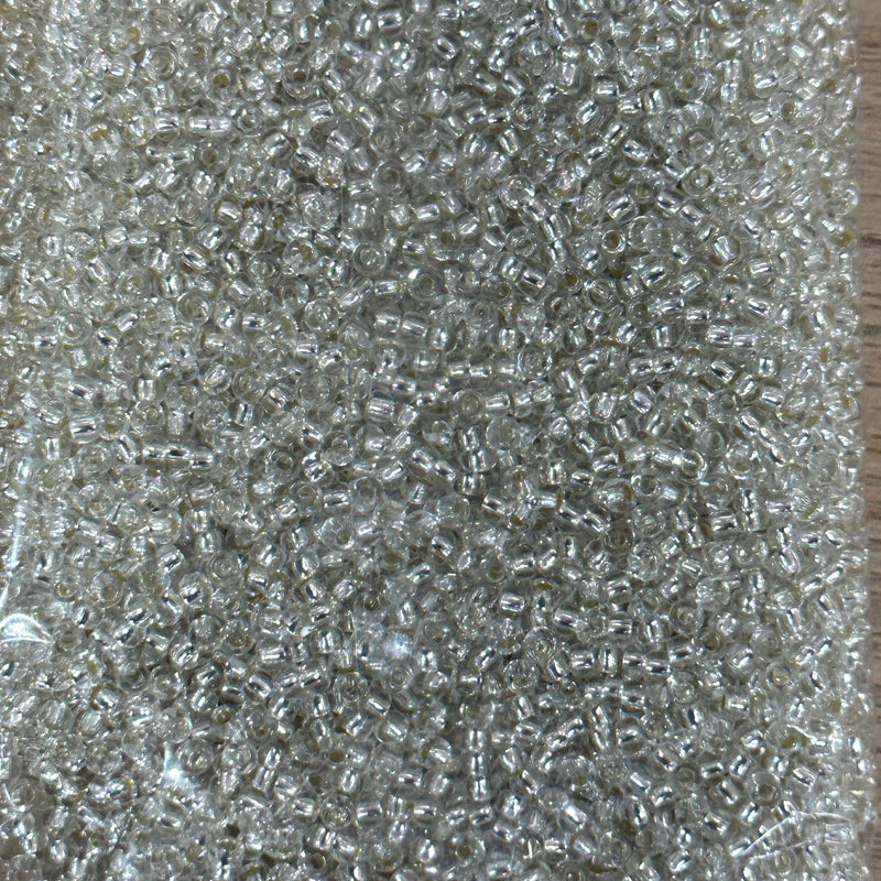 Preciosa  Seed Beads 8/0 Rocailles-Round Hole-100 Gr,78102 Crystal Silver Lined