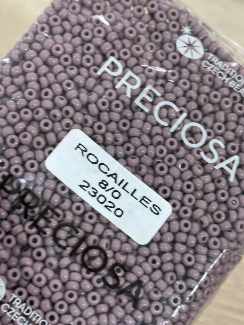 Preciosa Rocailles-Perlen, 8/0, rundes Loch, 100 g, 23020, undurchsichtiges Violett