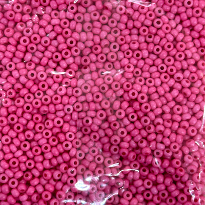 Preciosa Seed Beads 8/0 Rocailles-Round Hole-100 Gr,16A77 Pink Intensive Dyed Chalkwhite