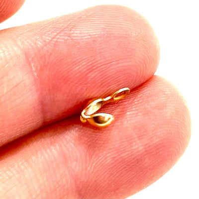 24K Gold Plated Single Loop Bead Tip Clamshells, Fold Over Crimp Bead, Knot Tip Cover Ends, Knot Covers,£3