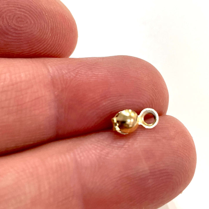 24K Gold Plated Single Loop Bead Tip Clamshells, Fold Over Crimp Bead, Knot Tip Cover Ends, Knot Covers,