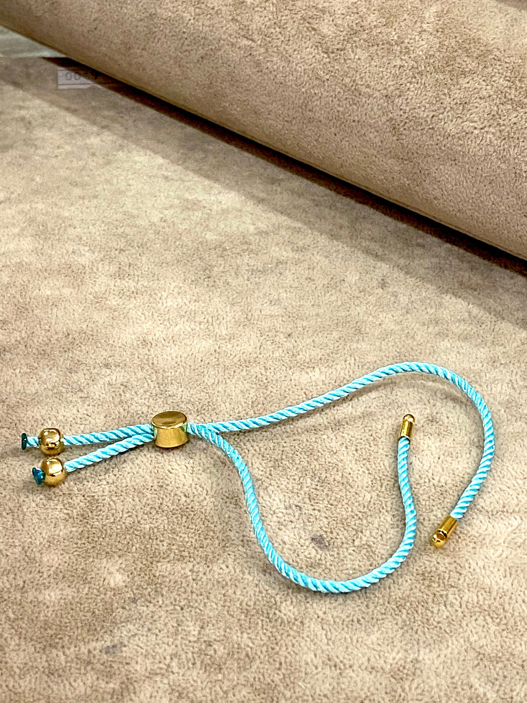 Adjustable Rope Slider Bracelet Blanks, Turquoise&amp;Gold Adjustable Bracelet Blanks,