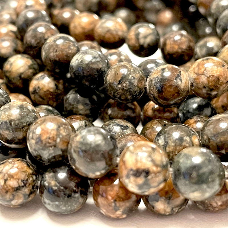 Perles de jade pavot (teintes), perles rondes de 8 mm, 15,5 pouces, brin complet, environ 48 perles, trou 1 mm, qualité A