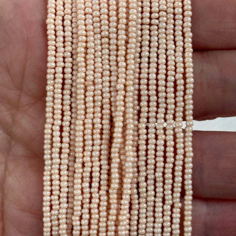 Preciosa Seed Beads 11/0 Rocailles-Round Hole,46387 Orange Pearl Dyed Chalkwhite-PRCS11/0-173