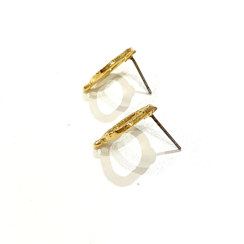 24Kt Gold Plated BrassStud Earrings, 2 pcs in a pack,