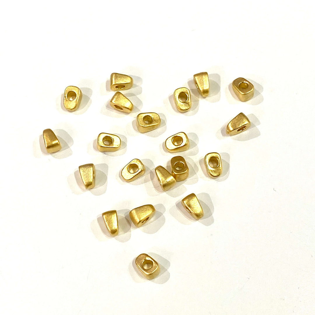 10 pcs 24Kt Matte Gold Plated 5mm Spacer Charms, 24Kt Matte Gold Plated Brass Spacers