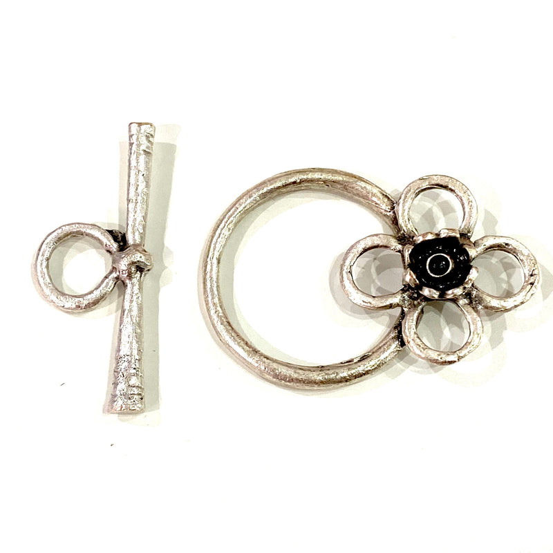 Silver Plated Brass Toggle Clasp, Antique Silver Plated Toggle Clasp,