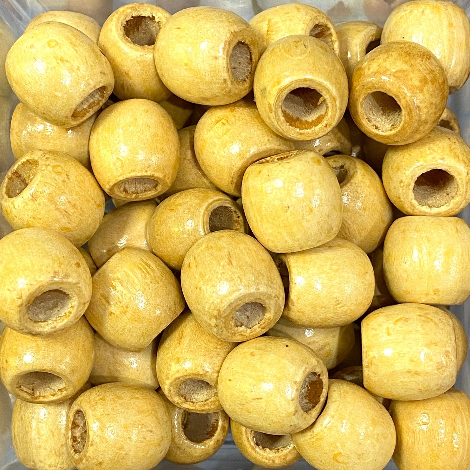 Large Hole Wooden Beads 16x15mm 10 Pieces in a pack