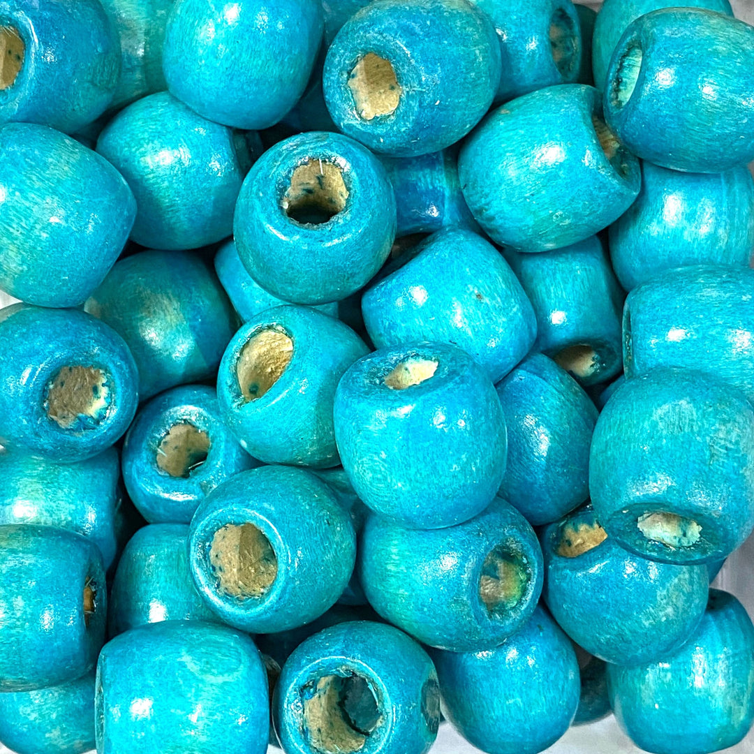 Large Hole Wooden Beads 16x15mm 10 Pieces in a pack