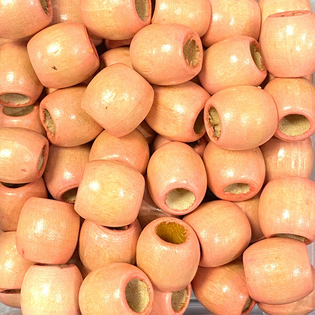 Large Hole Wooden Beads 16x15mm 10 Pieces in a pack