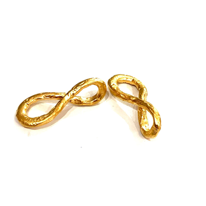24Kt Matte Gold Plated Connector Charms, 27mm Gold Connector Charms, 2 Pcs in a Pack