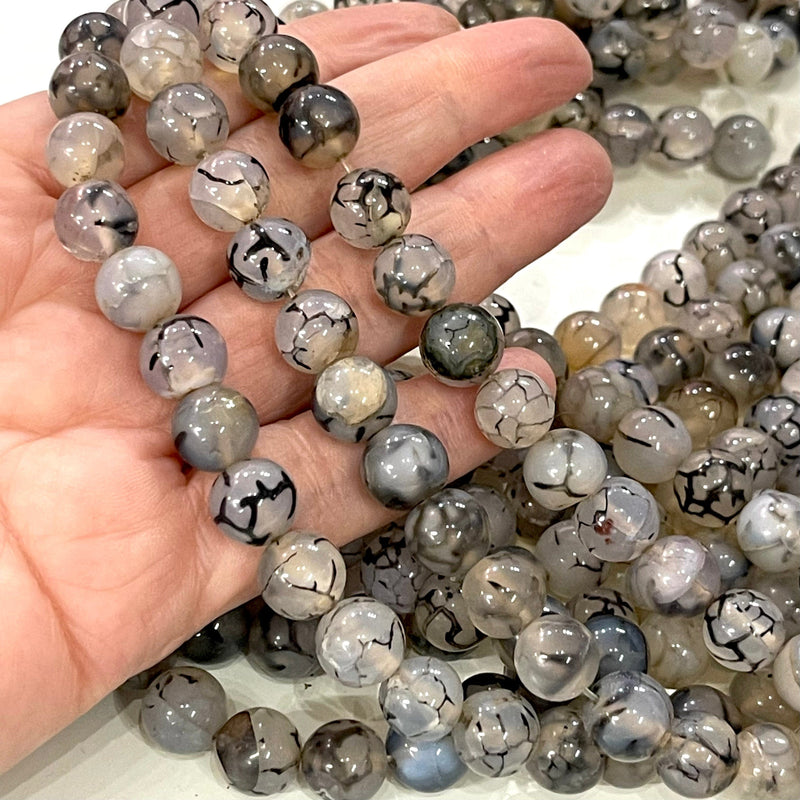 Crab Agate Gemstone Beads, Crab Agate Smooth Round 10mm, 40 beads per strand