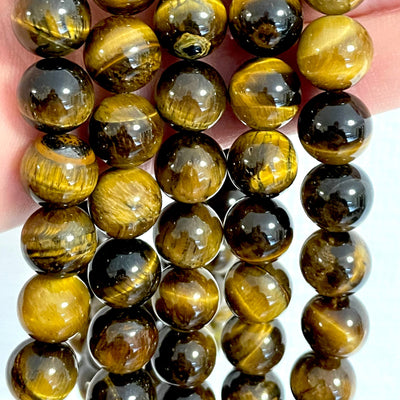 Tiger eye Brown 12 mm round beads , full strand 33 beads,Beads,Gemstone Beads,Natural Gemstone