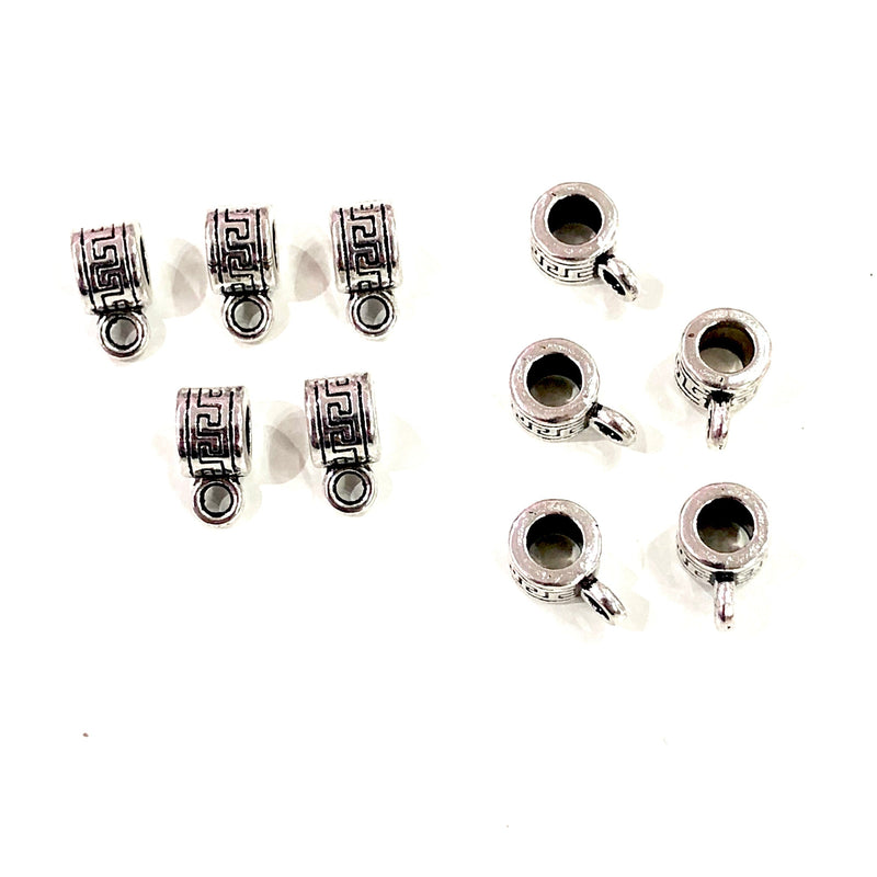 Silver Bails, Silver Spacers, 10x5 mm, Large Hole Silver Spacers