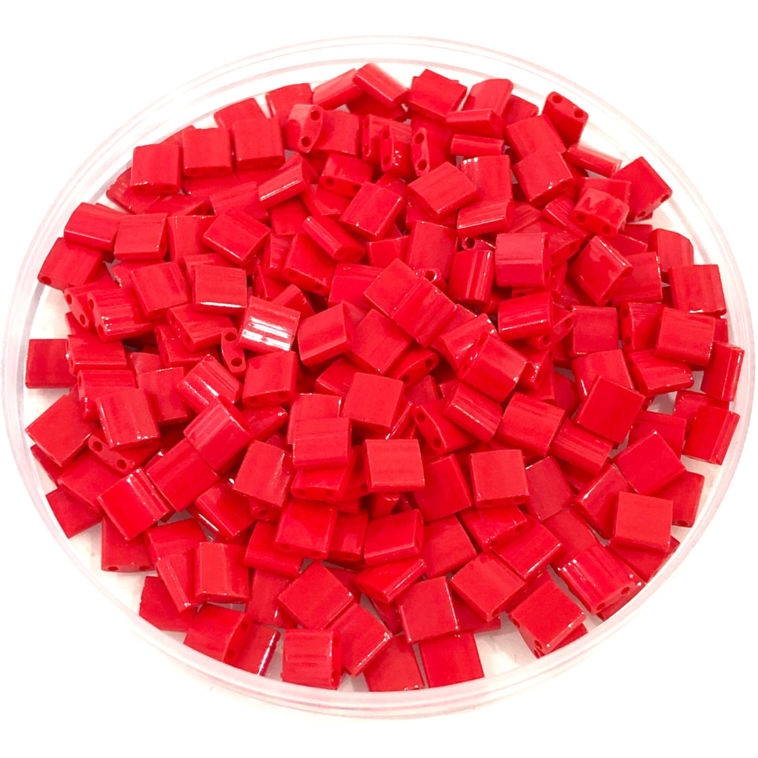 Miyuki Tila Beads TL0408 Opaque Dark Red,
