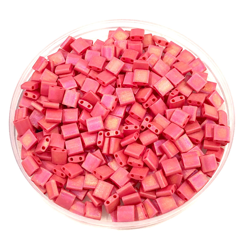 Miyuki Tila Beads TL0408FR Opaque Rouge Foncé AB Maté,