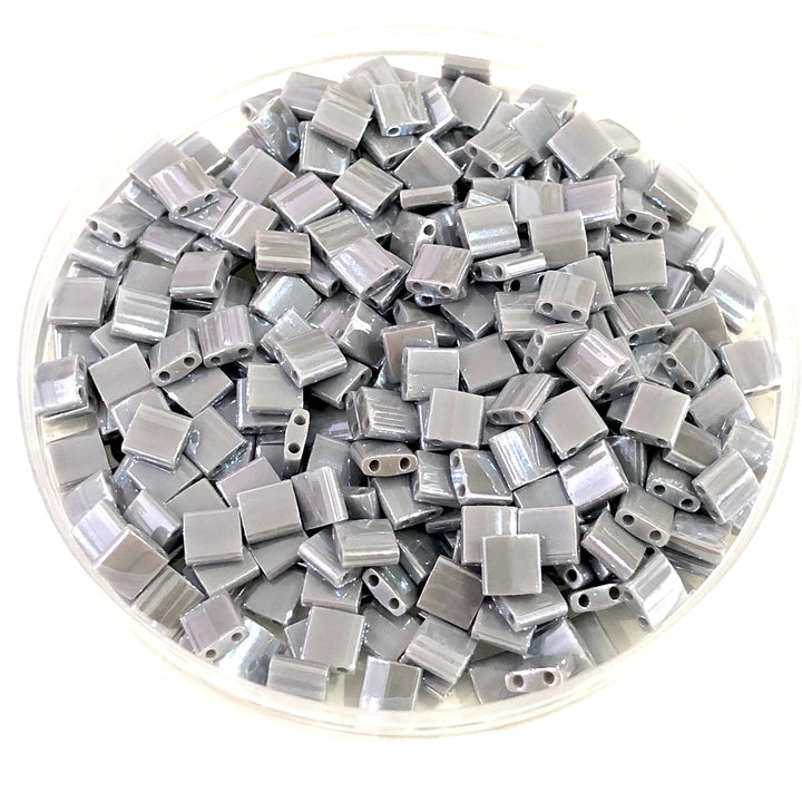 Miyuki Tila Beads TL0443 Opaque Grey Luster,