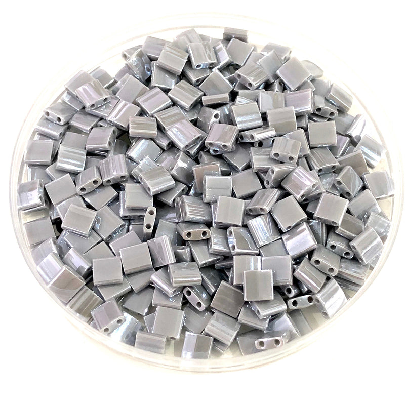 Miyuki Tila Beads TL0443 Opaque Grey Luster,