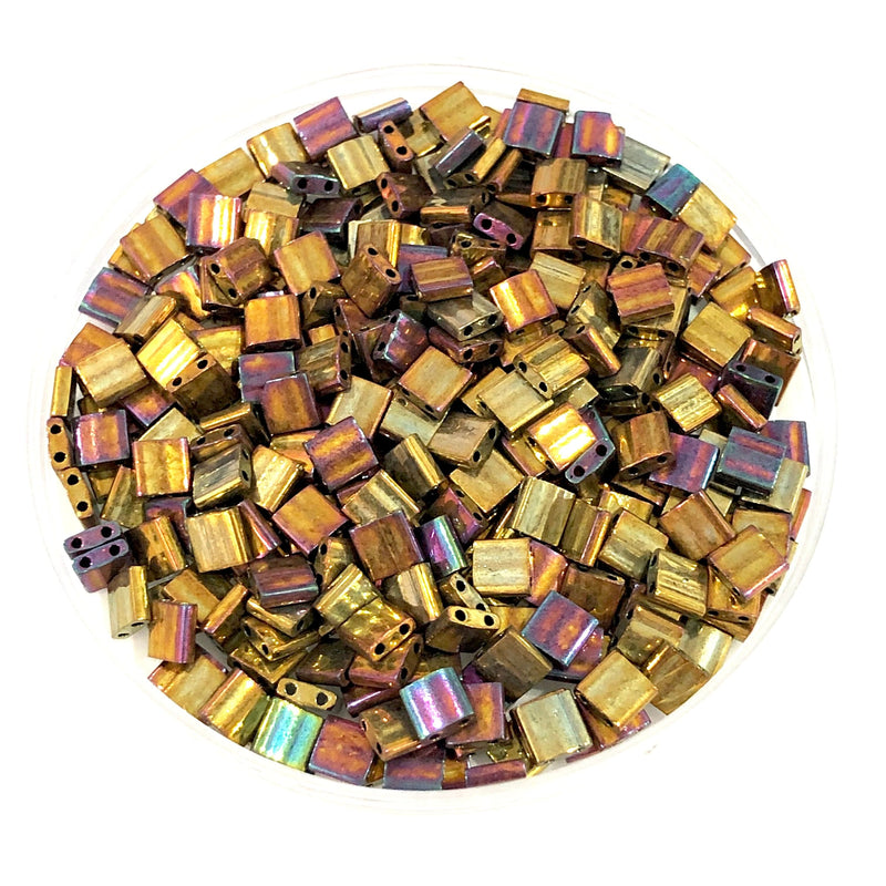 Miyuki Tila Beads TL0462 Metallic Gold Iris,