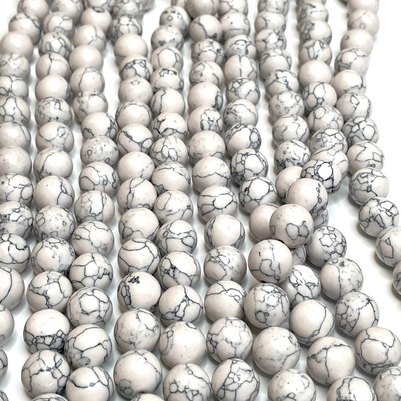 White Howlite 12 mm round beads , full strand 33 beads,Beads,Gemstone Beads,Natural Gemstone