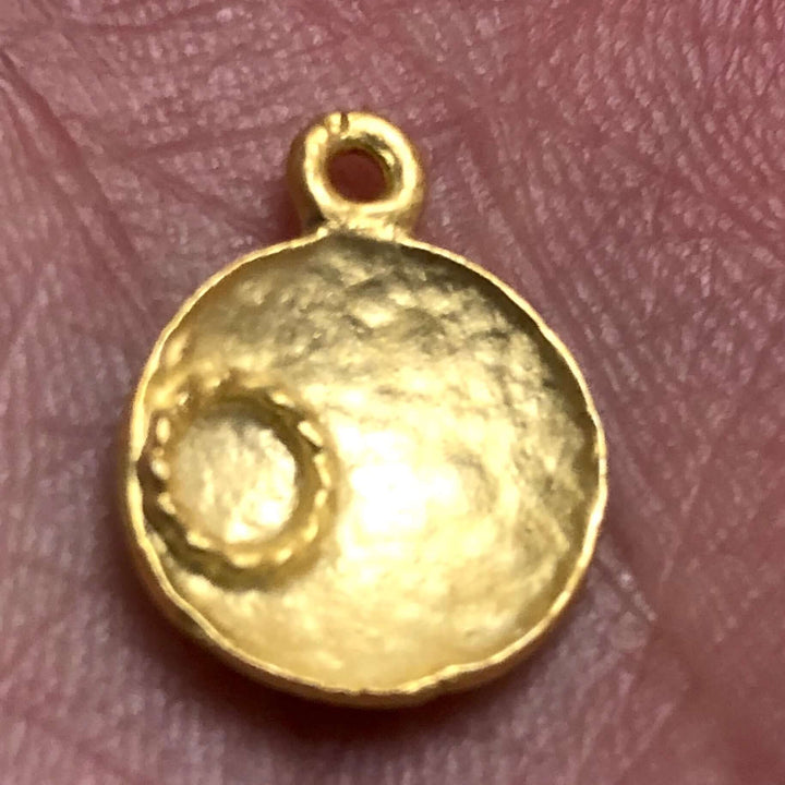 24Kt Matte Gold Plated Brass Charms, 5 pcs in a pack