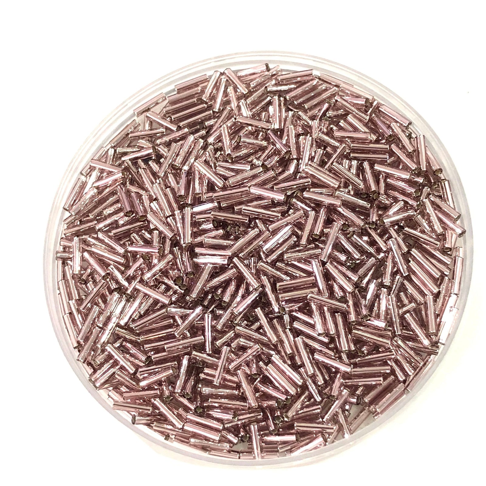 Miyuki Bugles size 6mm 0012 Smoky Amethyst Silver Lined 10 grams.