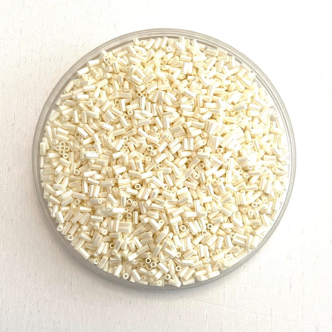Miyuki Bugles size 3mm 0594 Cream Ceylon 10 grams.