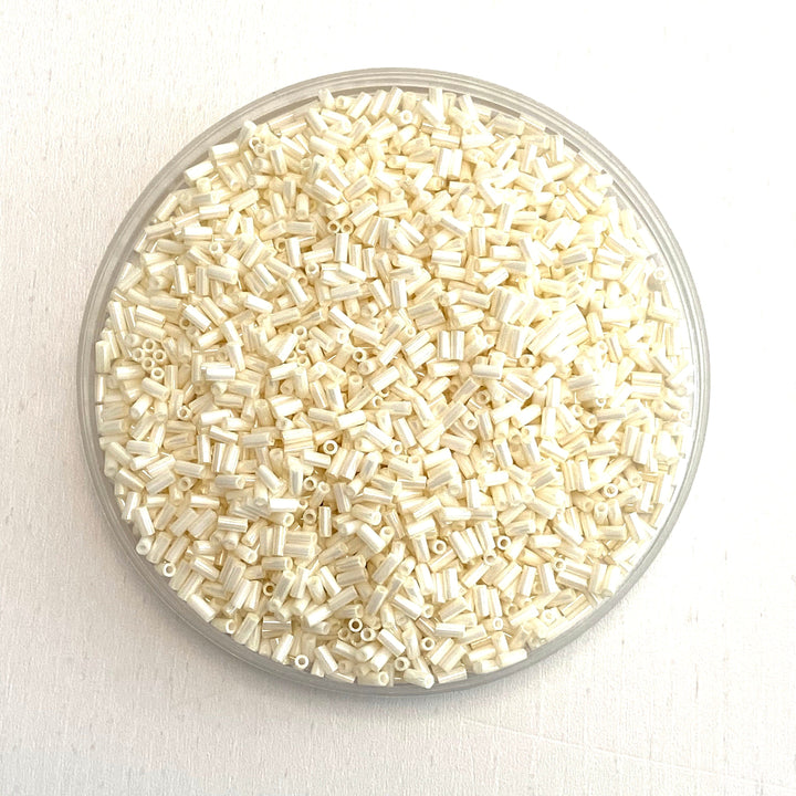 Miyuki Bugles size 3mm 0594 Cream Ceylon 10 grams.