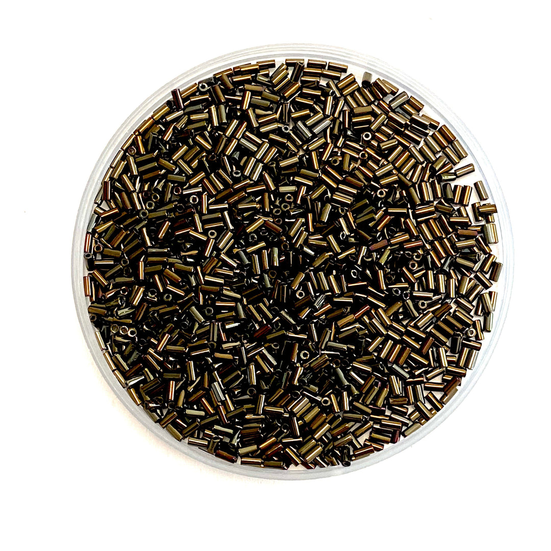 Miyuki Bugles size 3mm 0458 Metallic Brown Iris 10 grams. Crystal bugles 3mm,