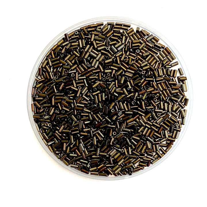 Miyuki Bugles size 3mm 0458 Metallic Brown Iris 10 grams. Crystal bugles 3mm,