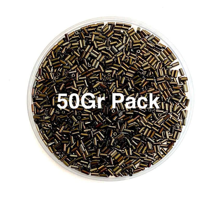 Miyuki Bugles Größe 3 mm 0458 Metallic Brown Iris 10 Gramm. Kristallhörner 3mm,