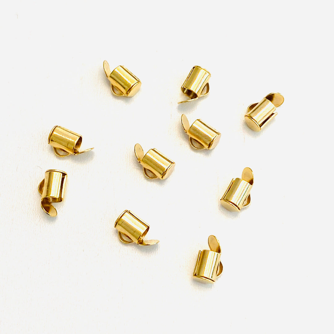 Miyuki Slide End Tubes, 6mm Gold Plated 10 Tubes in a pack