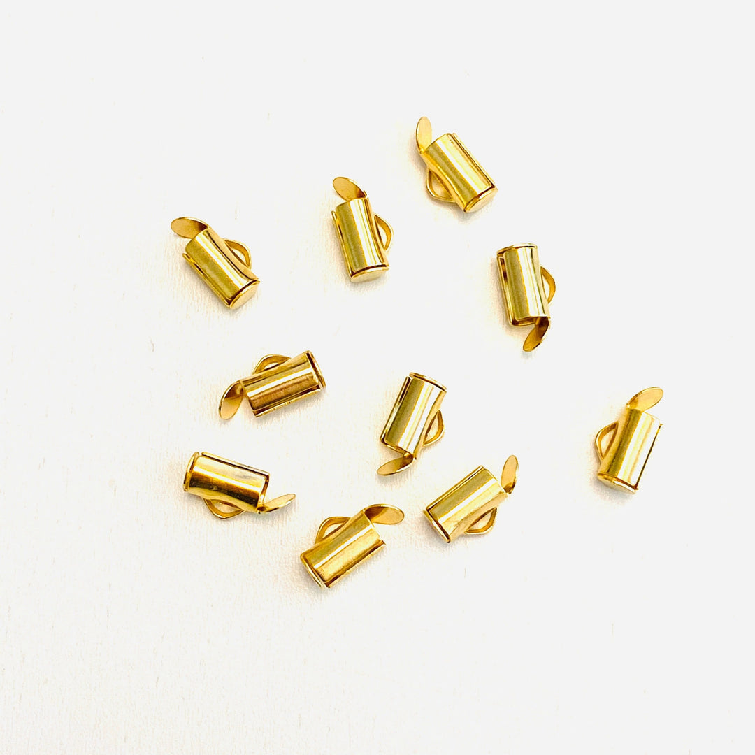 Miyuki Slide End Tubes, 8mm Gold Plated 10 Tubes in a pack